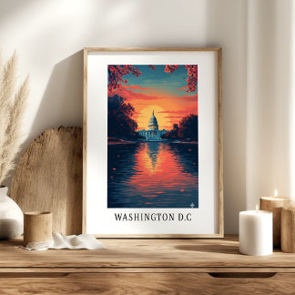 Affiche du coucher de soleil sur le Capitole de Wa
