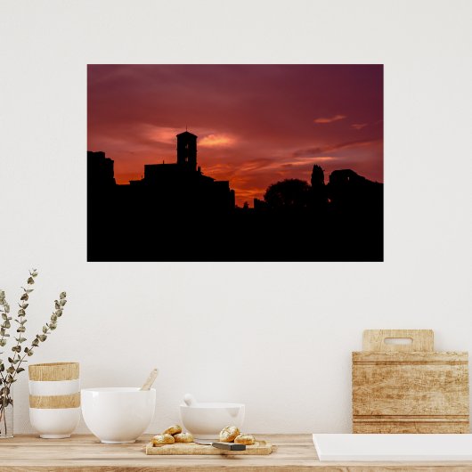 Affiche du coucher du soleil à Rome (Cuisine)