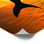 Affiche du coucher du soleil de dauphin (Coin)