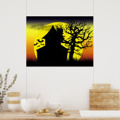 Affiche du coucher du soleil de la maison hantée (Cuisine)