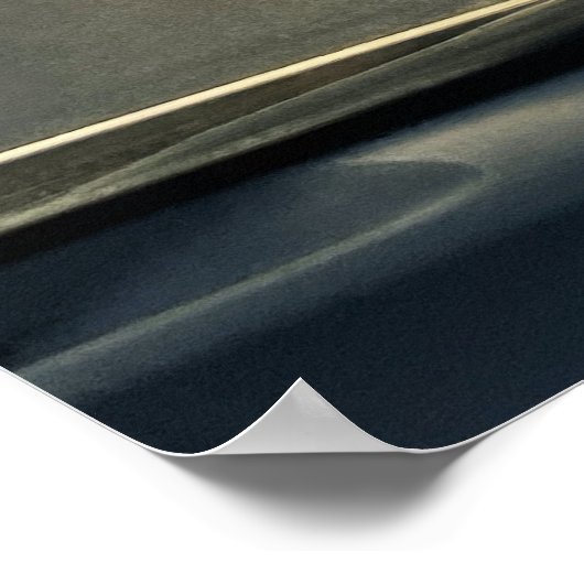 Affiche du coucher du soleil sur la route (Coin)