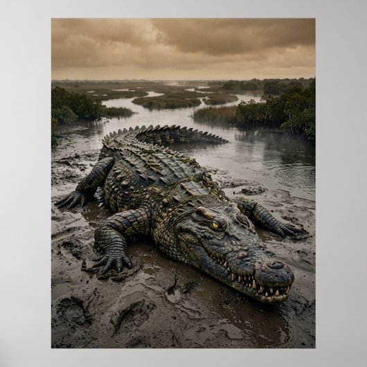 Affiche du delta boueux du crocodile de pierre (Devant)