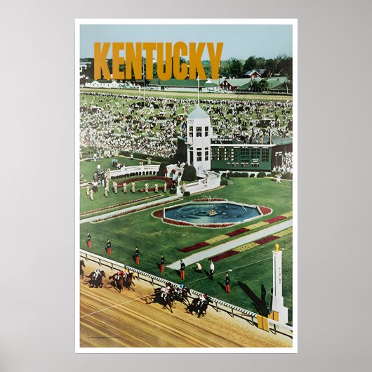 Affiche du Derby du Kentucky Art de voyage Équitat (Devant)