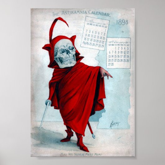 Affiche du diable squelette du calendrier Antikamn (Devant)