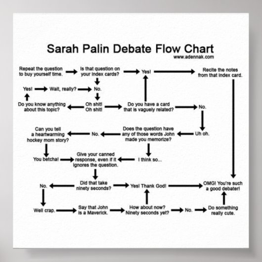 Affiche du diagramme de flux du débat Sarah Palin (Devant)