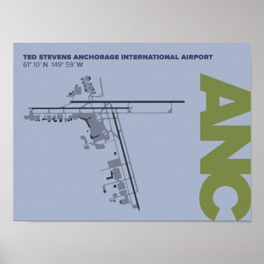 Affiche du diagramme de l'aéroport d'Anchorage (AN (Devant)