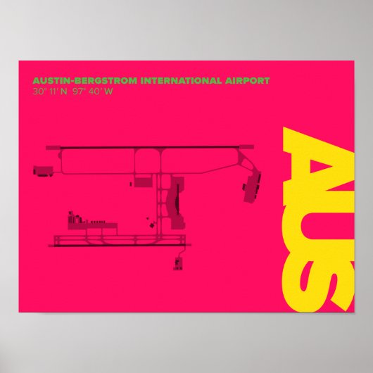 Affiche du diagramme de l'aéroport d'Austin (AUS) (Devant)