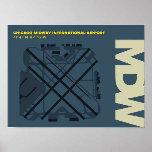 Affiche du diagramme de l'aéroport de Chicago Midw (Devant)