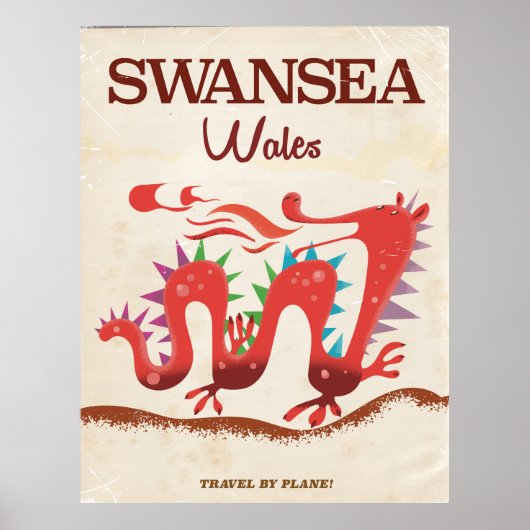 Affiche du dragon de Swansea au Pays de Galles (Devant)
