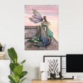 Affiche du dragon fée du crépuscule enchanté (Bureau à domicile)