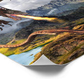 Affiche du dragon rouge wyvern cracheur de feu (Coin)