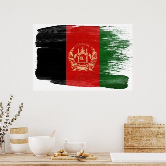 Affiche du drapeau afghan (Cuisine)