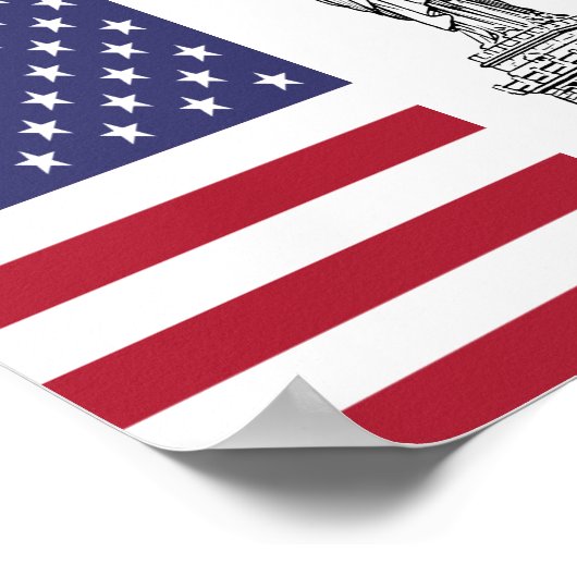 Affiche du drapeau américain de la Liberté (Coin)