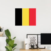 Affiche du drapeau belge patriotique (Bureau à domicile)