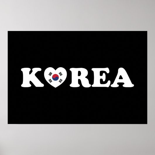 Affiche du drapeau coréen Love Heart (Devant)
