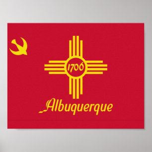 Affiche du drapeau d'Albuquerque, Nouveau-Mexique