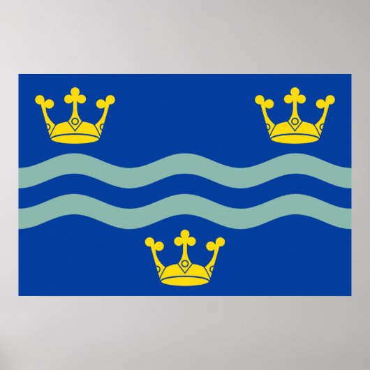 Affiche du drapeau de Cambridgeshire (comté du Roy (Devant)