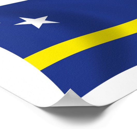 Affiche du drapeau de Curaçao (Coin)