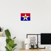 Affiche du drapeau de Dallas, Texas (Bureau à domicile)