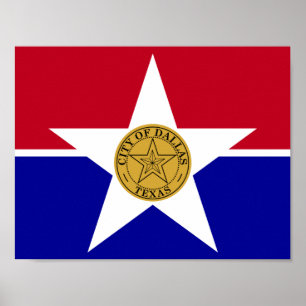 Affiche du drapeau de Dallas, Texas