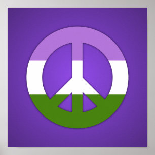 Affiche du drapeau de fierté genderqueer