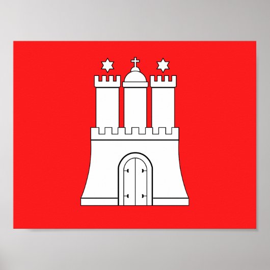 Affiche du drapeau de Hambourg (Devant)