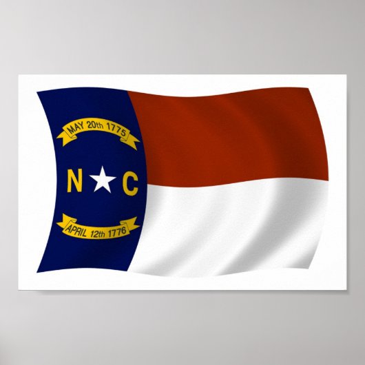 Affiche du drapeau de la Caroline du Nord (Devant)