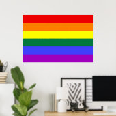 Affiche du drapeau de la Fierté arc-en-ciel (Bureau à domicile)