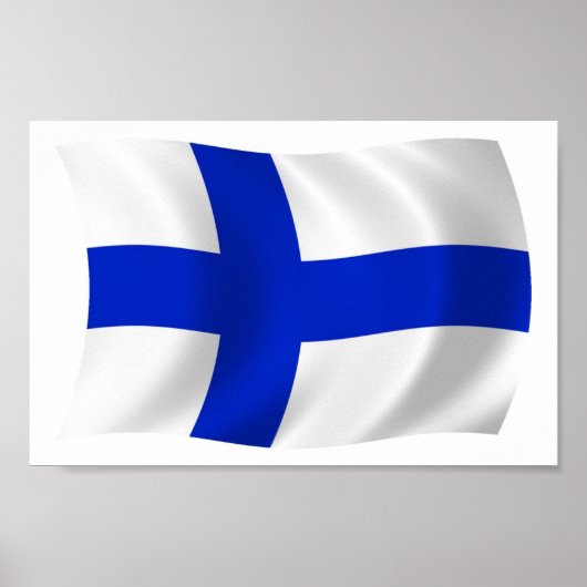 Affiche du drapeau de la Finlande (Devant)
