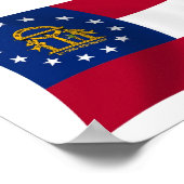 Affiche du drapeau de la Géorgie (Coin)