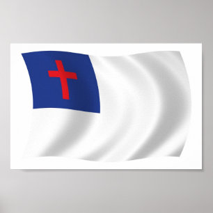 Affiche du drapeau de la religion chrétienne Impri