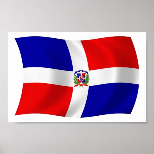 Affiche du drapeau de la République dominicaine (Devant)