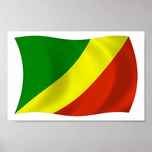 Affiche du drapeau de la République du Congo Impri (Devant)