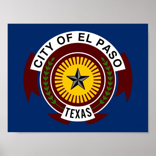Affiche du drapeau de la ville d'El Paso, Texas (Devant)