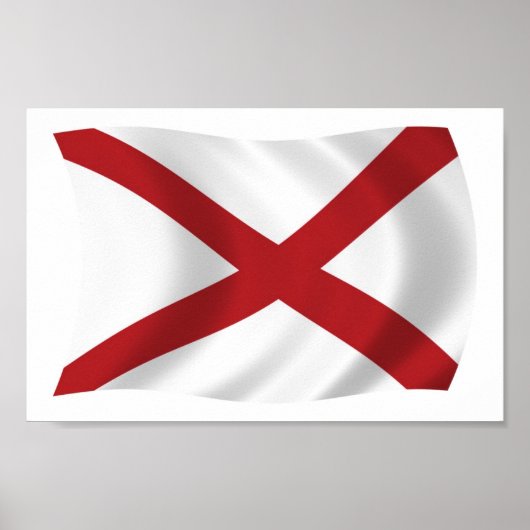 Affiche du drapeau de l'Alabama Imprimer (Devant)
