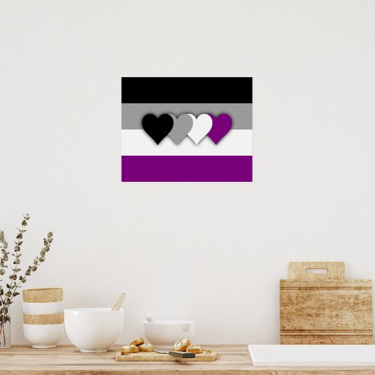 Affiche du drapeau de l'Asexualité (Cuisine)
