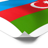 Affiche du drapeau de l'Azerbaïdjan (Coin)