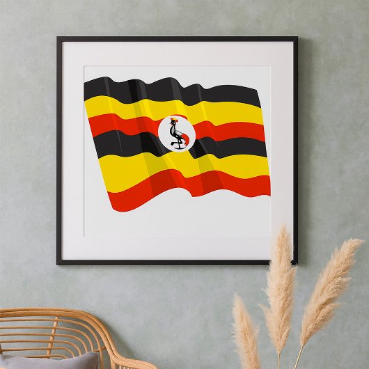 Affiche du drapeau de l'Ouganda