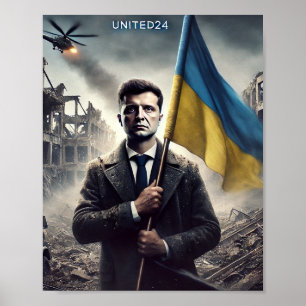 Affiche du drapeau de l'Ukraine Zelenskyy