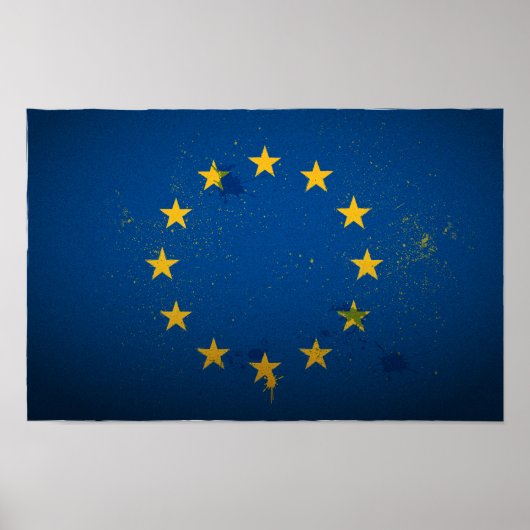 Affiche du drapeau de l'Union européenne urbaine (Devant)