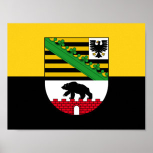 Affiche du drapeau de Saxe-Anhalt