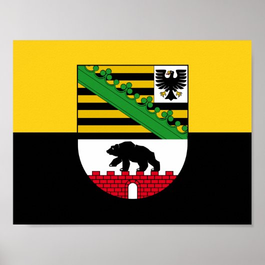 Affiche du drapeau de Saxe-Anhalt (Devant)