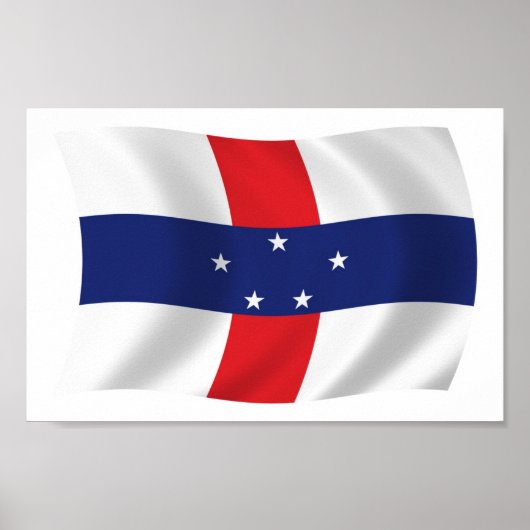 Affiche du drapeau des Antilles Pays-Bas Imprimer (Devant)
