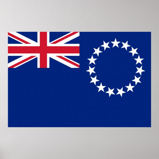 affiche du drapeau des Îles Cook (Devant)