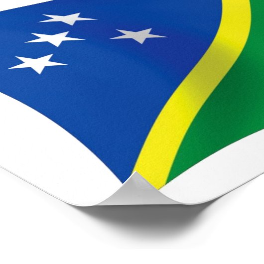 Affiche du drapeau des Îles Salomon Imprimer (Coin)