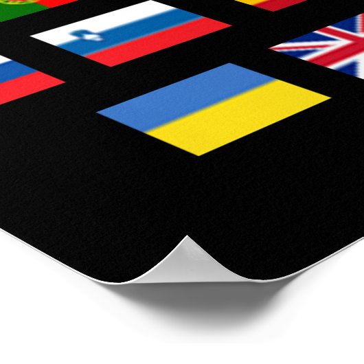 Affiche du drapeau des pays européens (Coin)
