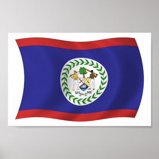 Affiche du drapeau du Belize (Devant)