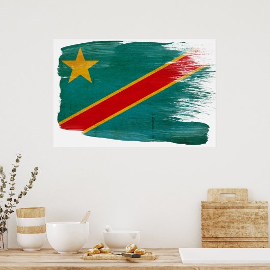 Affiche du drapeau du Congo (Cuisine)