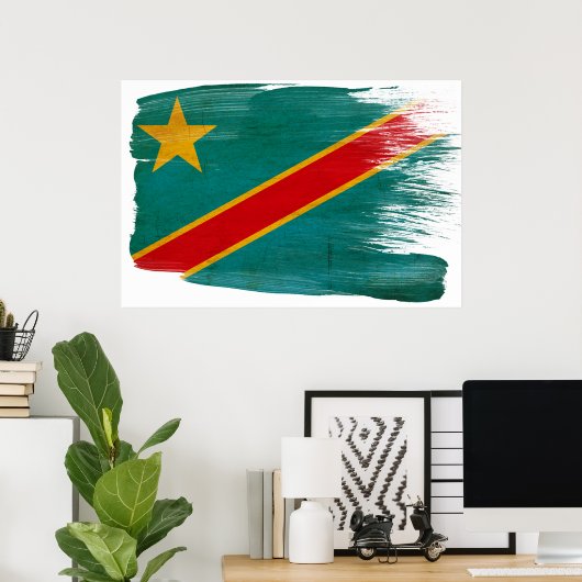 Affiche du drapeau du Congo (Bureau à domicile)