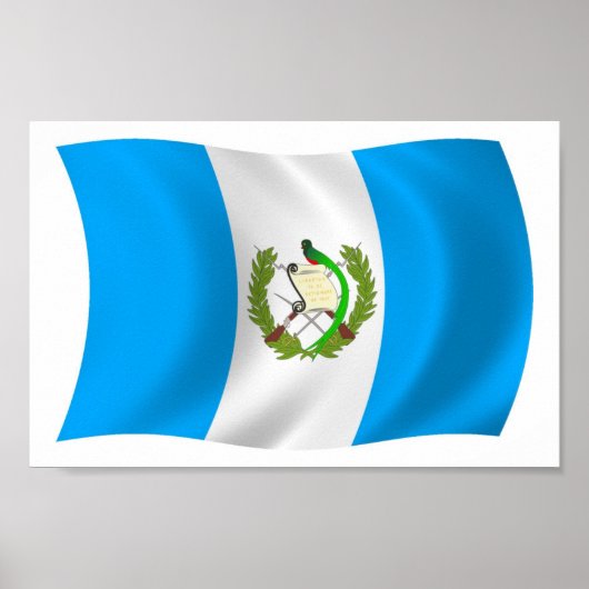 Affiche du drapeau du Guatemala (Devant)